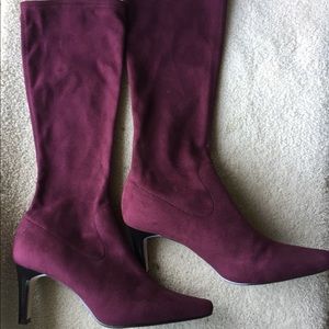 Women’s Suede Stretch Boots knee High Sz 38 M&S